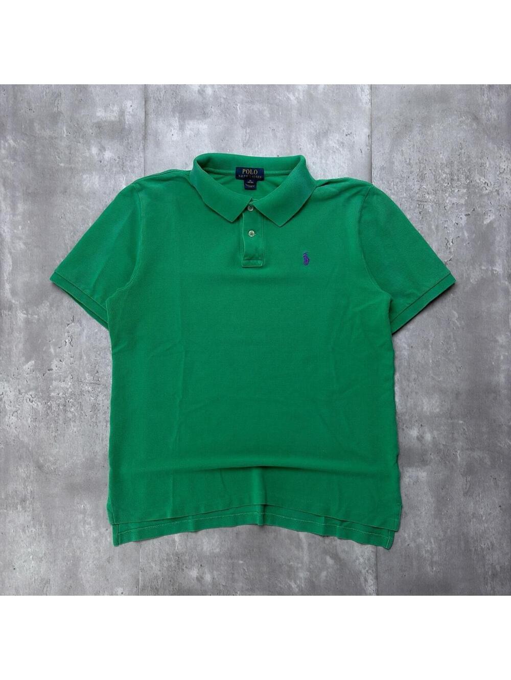 Y2K Green Polo Ralph Lauren Grunge Skater Polo Shirt